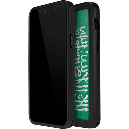 Saudi Arabia Flag Distressed iPhone 13 Mini Waterproof Case